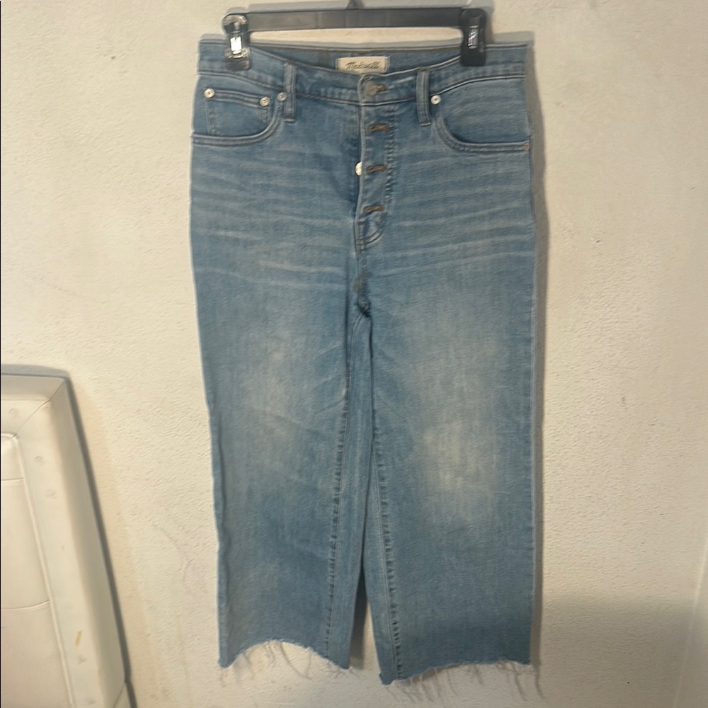Madewell Blue Straight Leg Jeans with Vintage Wash